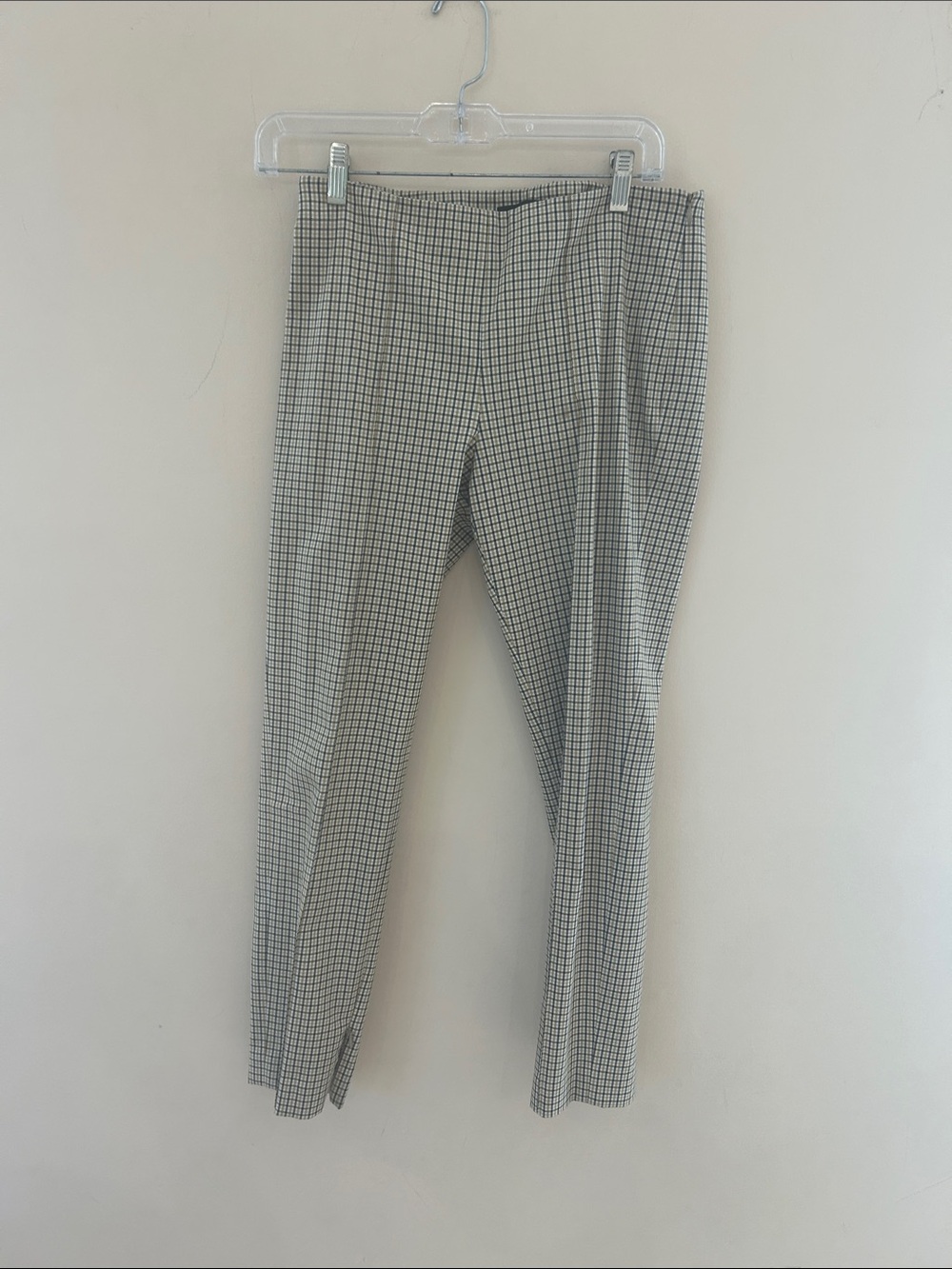 Theory slim leg checked pants